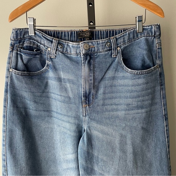Rachel Roy Wide Leg Denim Jeans Fray Raw Hem Size 12 / 31 - Picture 6 of 7
